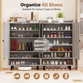 thumbnail image 6 of Hawsaiy Entrance Shoe Cabinet with Doors, 6-Tier Farmhouse Shoe Storage Organizer with Adjustable Shelves, Holds 18-24 Pairs, Entryway Shoe Rack Cabinet with Metal Legs, 6 of 9