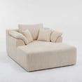 thumbnail image 5 of Leumius Oversized Chaise Lounge Chair Indoor,Corduroy Upholstered Boneless Sofa Bed,Modern Deep Seat Cloud Sofa Couch with Back Cushion and Pillows for Living Room, No Assembly Required,Beige, 5 of 10