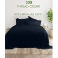 thumbnail image 2 of 300-Thread Count Egyptian Cotton Twin Size Navy Blue Color Sheet Set- 12 inch Deep Pockets, 2 of 7