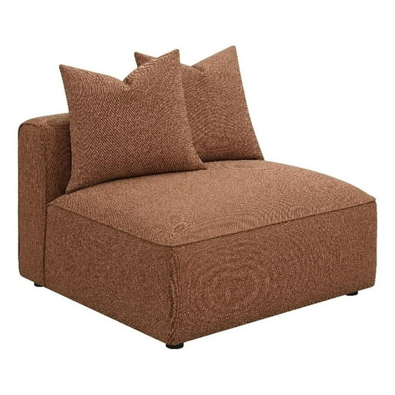 Pemberly Row Fabric Upholstered Tight Back Armless Chair Terracotta