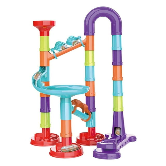 lionlar Track Ball Building Blocks Maze Race Toy DIY Bricks Puzzle Toy Race Game 20x27cm