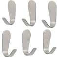thumbnail image 1 of Dinheiro Ganchos autoadhesivos, ganchos de pared adhesivos resistentes de acero inoxidable 304, ganchos impermeables para llaves, batas, toallas, sombreros, para cocina, baño, ducha, inodoro (6, 1 of 5