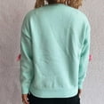 thumbnail image 5 of Lenpel Sweaters for Women Trendy Long Sleeve Crew Neck Knitted Pullover Tops Soft Casual Sweaters with Bowknots(Green,Medium), 5 of 5