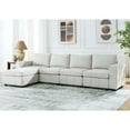 thumbnail image 6 of Williamspace L Shaped Modular Sectional Sofa 130" Modern Couch Comfy Upholstered Sofa with Reversible Ottoman for Living Room Apartment, Beige, 6 of 7