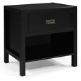 thumbnail image 1 of Lydia 1-Drawer Classic Solid Wood Bedroom Nightstand in Black, 1 of 14