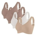 thumbnail image 4 of Paiwinds 4-Pack Sports Bras for Women Wireless Seamless Everyday Comfort Plus Size Bralette Wide Straps, 4 of 6