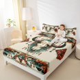 thumbnail image 4 of Homewish Vinatage Bull Skull Twin Sheet Sets,Retro Bohemain Tribal Twin Fitted Sheet,Beige Cyan Orange Flat Sheet For Boys Kids,Breathable Home Decor,3pcs, 4 of 7