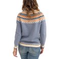 thumbnail image 3 of JUUNthy Sweater for Womens, Striped Knitted Long Sleeve Crewneck Fashion Fall Winter Clothes Tops Purple 2XL, 3 of 5