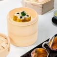 thumbnail image 2 of IBASETOY Bamboo Steamer Set 12.0x10.0x10.0in Khaki Color for Nutrient Retention 3PCS, 2 of 7
