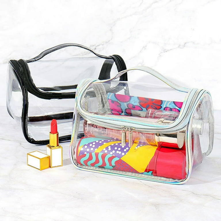  Kememo Clear Makeup Bag, 2PCS Portable Cosmetics Bag