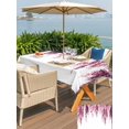 thumbnail image 5 of Outdoor Tablecloth with Umbrella Hole for Patio/Picnic/Party/Camping, Pink Waterproof Table Cloth Rectangle Table Cover Washable, Summer Botanical Leaves Watercolor (60"x 120"), 5 of 8