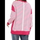 thumbnail image 4 of Sudadera Informal de Larga con Cuello Redondo y Rayas de Color Block para Mujer. Rosa S, 4 of 5