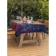 thumbnail image 4 of 60x120 Inch Outdoor Tablecloth with Umbrella Hole Zipper Rectangle Colorful Peacock Feathers Rectangular Tablecloths Outside Waterproof Abstract Modern Watercolor Art Patio Table Cover for Picnic, 4 of 8
