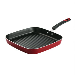  S·KITCHN Cast Aluminum Griddle Pan for Stovetop with Lid -  Lighter than Cast Iron Skillet,Round Frying Pans Nonstick Grill Pan  Dishwasher & Oven Safe,12IN: Home & Kitchen