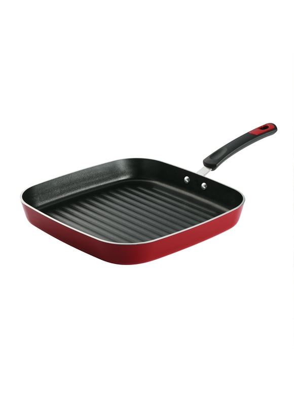 Tramontina EveryDay 11 in Aluminum Nonstick Square Grill Pan  Red