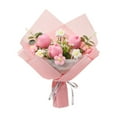 thumbnail image 1 of Crochet Flower Bouquet Ornament Artificial, decoración de la mesa de la pieza central, arreglos florales de punto Regalo romántico Rosa, 1 of 8