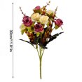 thumbnail image 2 of Ramo de rosas de cristal artificial Ceremonia de banquete de boda Decoración floral de tela de seda rosa falsa, Cameo Brown kenally HA6935-04B, 2 of 6