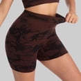 thumbnail image 5 of VBVC Women's High Waist Tie-Dye Ribbed Shorts,Ladies Stretchy Fashion Women's Shorts,Summer Comfy Activewear Shorts For Women,Coffee,S-XL, 5 of 7