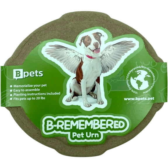 PetPro B Remembered Plantable Pet Ashes Urn - Eco-Friendly, 100% Biodegradable Paper Pulp, Grow a Memorial Plant