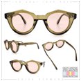 thumbnail image 2 of SA106 Geometric Round Polarized Sunglasses Retro Hipster UV400 TAC Lens / Green Frame - Beige Lens, 2 of 8