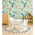 thumbnail image 3 of S4Sassy Peel & Stick Vinyl Wallpaper, Cat Print Wallpaper Contact Paper Waterproof - Green, 25"X 120", Removable Walls Covering For Kids Room Wall Decor, Baby Room, Playroom, 3 of 8