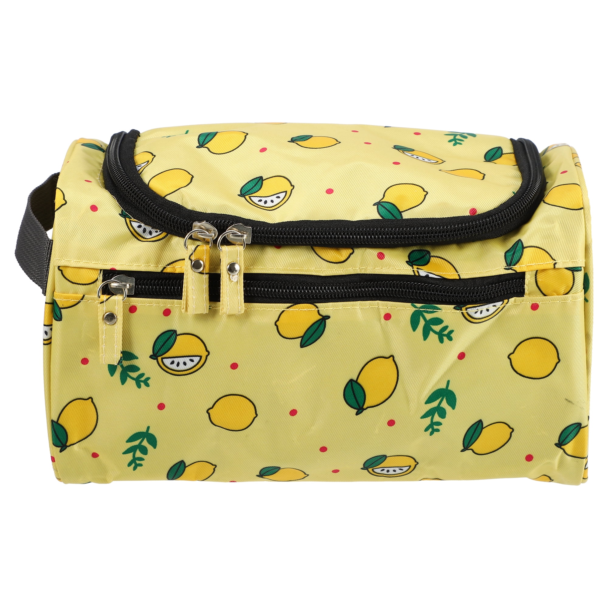 Unique Bargains Floral Makeup Bag Zipper Flower Cosmetic Pouch Yellow