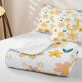 thumbnail image 4 of meiyoeat Floral Letter J Quilt King for Girls, Spring Daisy Groovy King Coverlet Set for Bedroom, Multicolor, 3pcs, 1 Comforter and 2 Pillowcases, 4 of 7