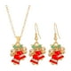 thumbnail image 2 of 3x Conjunto de Collar Y Aretes de Navidad Conjunto de Joyería de Navidad para Mujer para Regalos de Fiesta de Aniversario Día de San Valentín Cumpleañ 3 piezas, 2 of 8