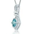 thumbnail image 3 of Arista Diamond Accent and Created Blue Topaz Silver tone over Brass Pendant, Earring and Ring 3-pcs Fashion Jewelry set, 18", 3 of 8