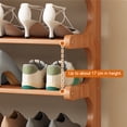 thumbnail image 5 of Qiyester Bamboo Standing Shoe Rack, 6-Tier Multifunctional Shoe Display Rack, Wooden Stackable Shoe Cabinet, Suitable for Entryways, Hallways, Bedrooms, and Wardrobes, Brown, 5 of 10
