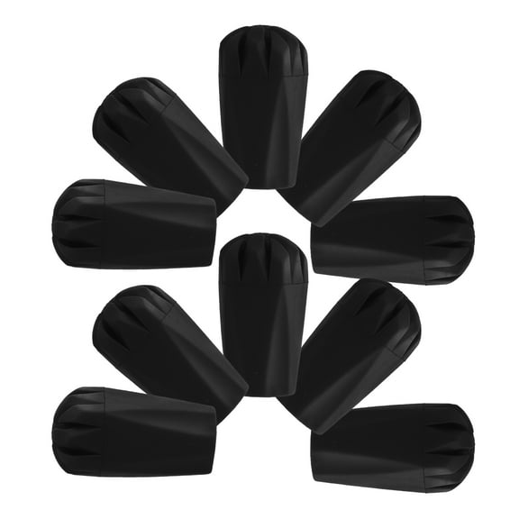 RENACLIPY Non Slip Walking Stick End Trekking Pole Accessories Black 10Pcs