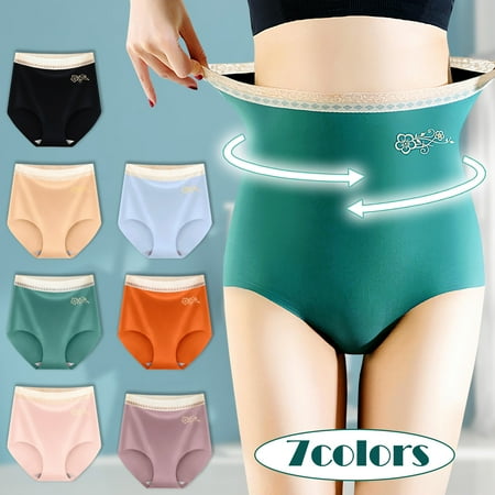 

APEXFWDT High Waisted Underwear for Women Leakproof Cotton Panties Soft Breathable Briefs