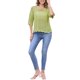 thumbnail image 2 of INSPIRAR CHIC Blusas de Verano de Manga Corta con Cuello Redondo y Diseño Calado para Mujeres L Verde Mostaza, 2 of 6