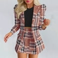 thumbnail image 2 of YM Women's 2 Piece Outfits, Plaid Skirts for Women Long Sleeve Casual Suits Button Work Coat High Waist Blazer Jacket and Mini Skirt Set, 2 of 7