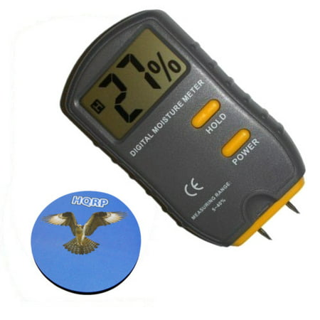 HQRP 2-pin Wood Moisture Meter / Wetness Detector for Checking / Selecting Dry Lumber Timber Wood Firewood Cordwood + HQRP