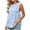 21# Light Blue, variant on Linen Bow Tie Front Tank Top Women Pleated Peplum Blouse Y2K Babydoll Ruffle Shirt Sleeveless Tunics Light Blue L