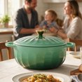 thumbnail image 5 of Ktaxon 5QT Enameled Cast Iron Dutch Oven with Upgraded Textured Handles, Petal-Shaped Design, Induction Compatible, Oven Safe to 500°F, Sage Green, 5 of 12