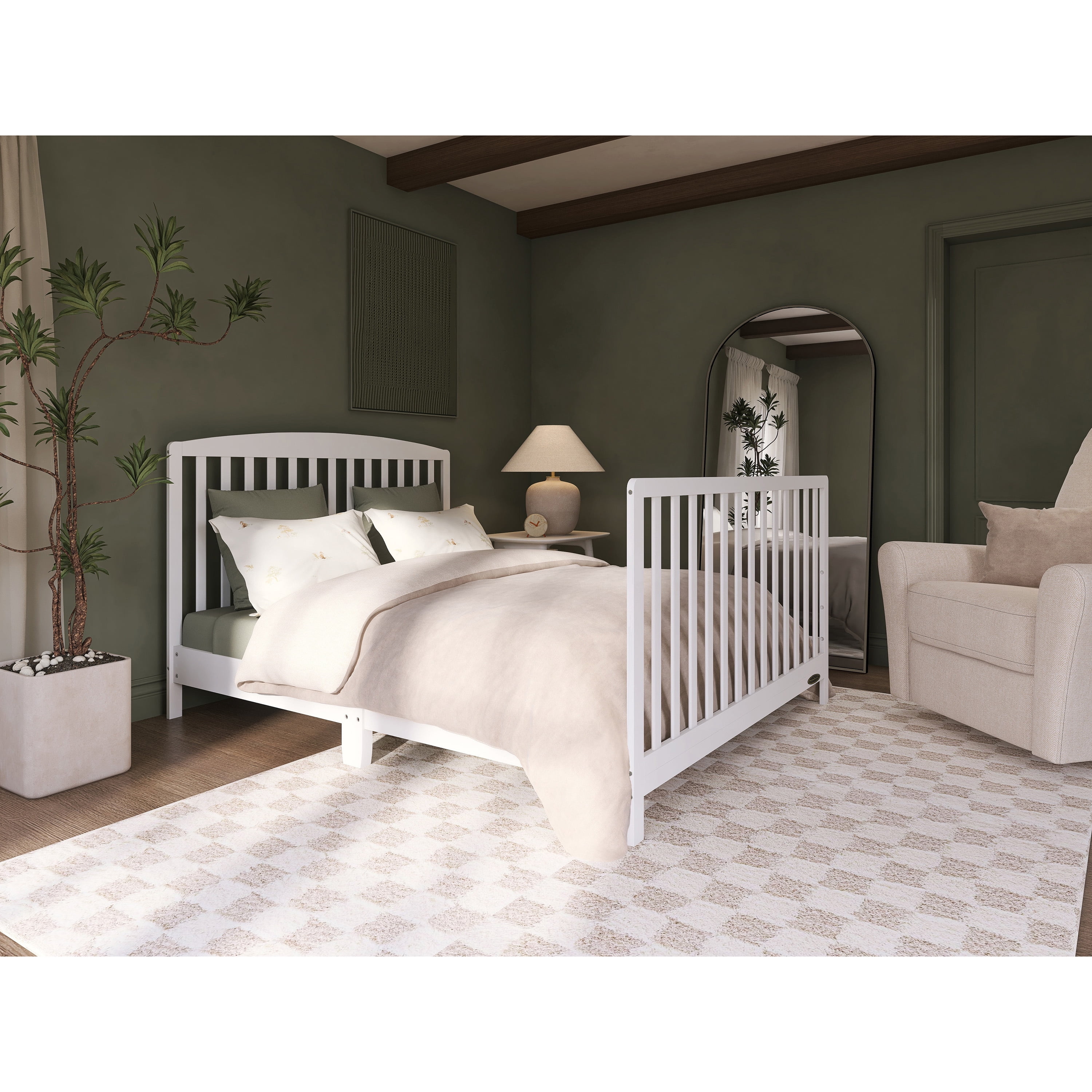 Nursery Bundle, Dream On Me Odelle 5 in 1 Crib in White and Crib & Toddler Mattress Bundle
