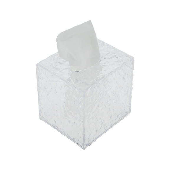 Unique Bargains 1 Pc Glacier Pattern Tissue Box Cover for Bedroom Table Clear Plastic