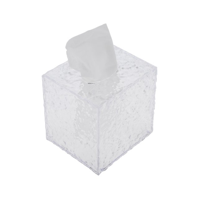 Cubierta de caja de pañ tissues de patrón de glaciar de 1 pieza para mesa de dormitorio, plástico transparente