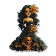 Day Of The Dead Catrina Dia De Los Muertos Sticker Phone Decal Water Bottle Stickers Car Decals, Laptop Sticker