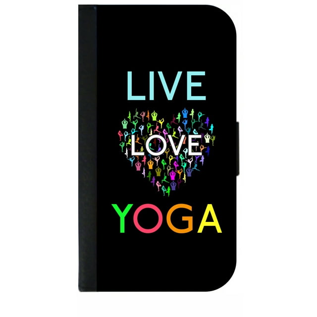 Live Love Yoga Quote Galaxy s10p Case - Galaxy s10 Plus Case - Galaxy s10 Plus Wallet Case - s10 Plus Case Wallet - Galaxy s10 Plus Case Wallet - s10 Plus Case Flip Cover