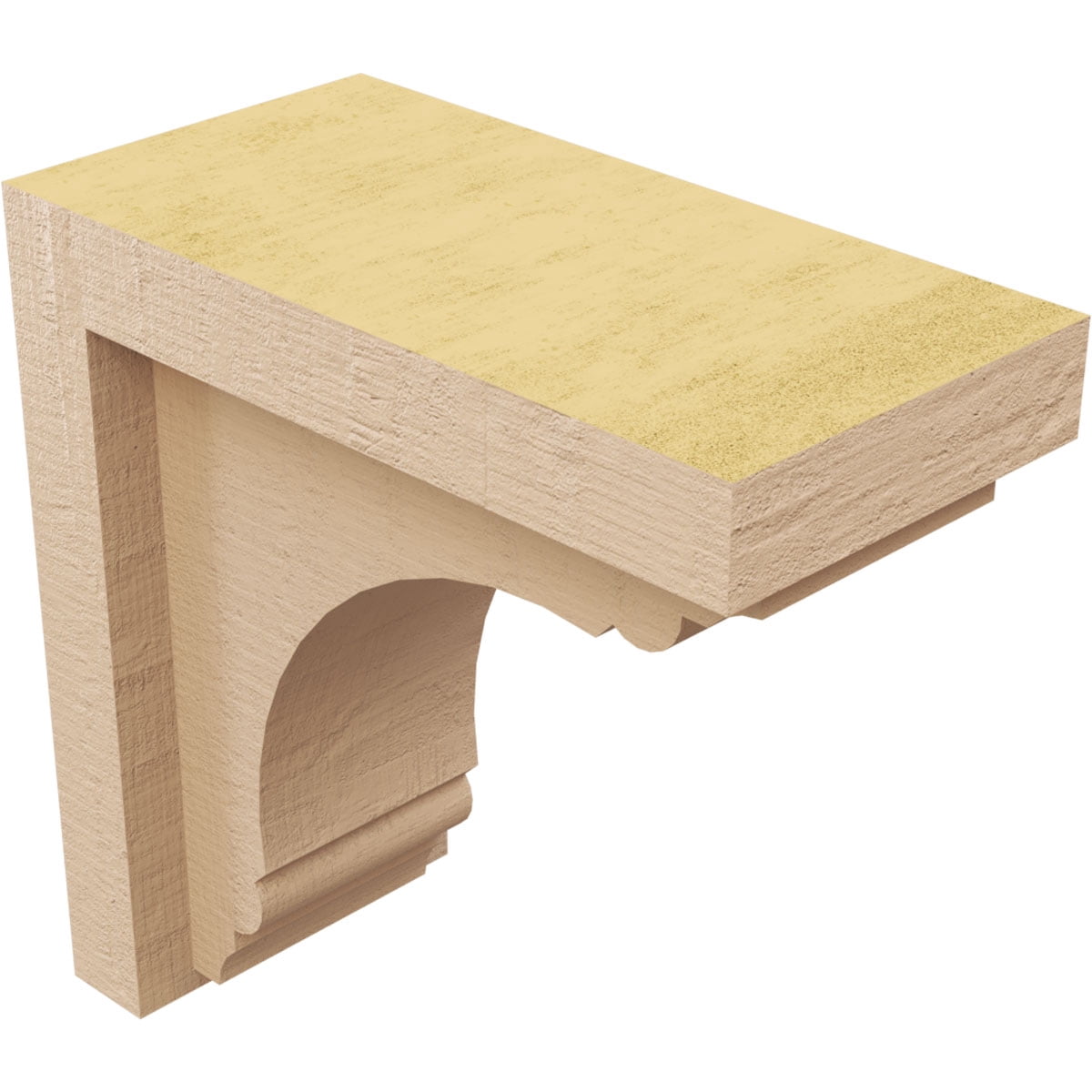 3"W x 6"D x 6"H Classic Warren Rough Cedar Woodgrain TimberThane Corbel, Primed Tan