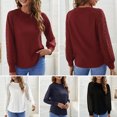 thumbnail image 4 of Camisa de manga larga para mujer Sudaderas con camiseta de empalme de encaje ahuecadas Romacci Sudadera mujer, 4 of 7