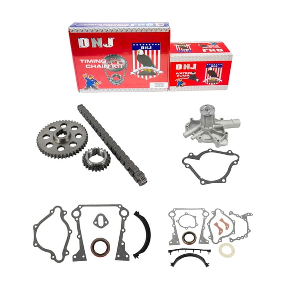 DNJ TK1140BWP Timing Chain Kit with Water Pump Fits Cars & Trucks 90-91 Dodge 5.2L V8 OHV 16V