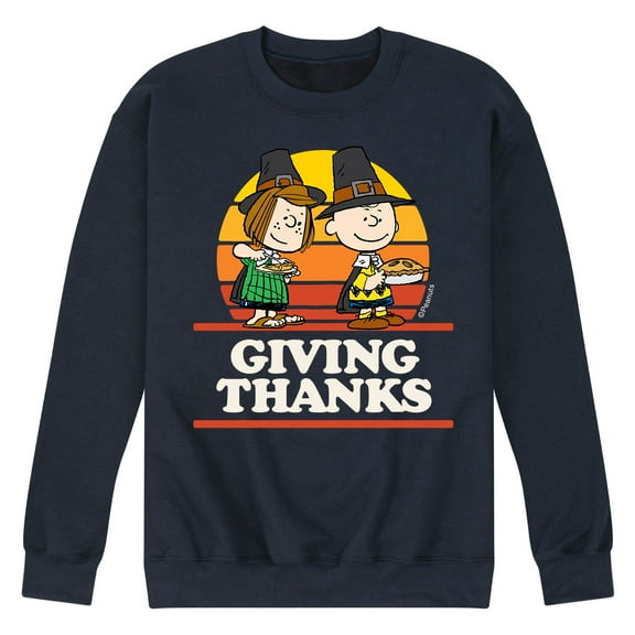 Peanuts - Men's Thanksgiving Football Crewneck Fleece Sweater