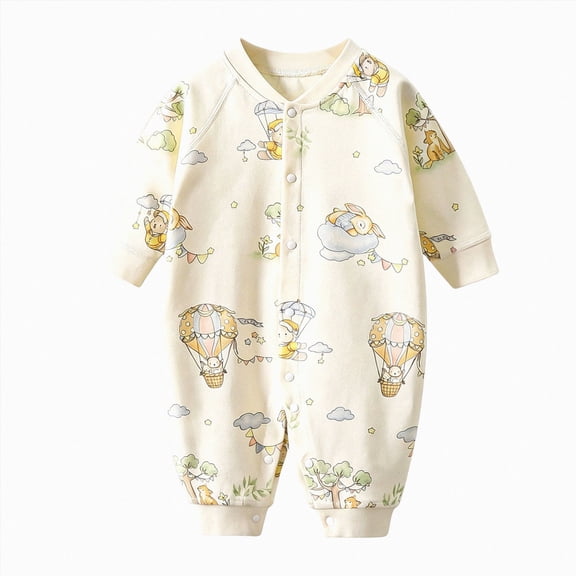 larppty Soft 3-24 Months Unisex Footless Newborn Baby Sleepers Pajamas Romper Boys Girls Long Sleeve(Sky Blue)