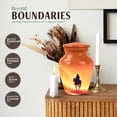 thumbnail image 3 of JAGASY Cowboy Small Urn for Father - Orange Mini Urns for Human Ashes Keepsake - Horse Mountain & Rain Decorative Urns for Ashes for Women - Miniature Cremation Urn for Mom & Dad - (3 Inch), 3 of 7