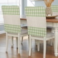 thumbnail image 2 of Green Plaid Chair Covers Set of 4 Retro Country Green Plaid Linen Texture Chair Back Covers Stretch Removable Washable Slipcovers Protector for Dining Room Kitchen Party Decor, 2 of 9