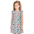 thumbnail image 1 of Vsdgher Chemises de Nuit Requin Coloré pour Filles Manches Courtes à Volants Robe de Nuit Pyjama pour Fête Pyjama-TTG, 1 of 6